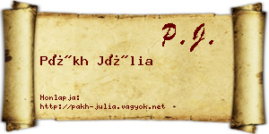 Pákh Júlia névjegykártya