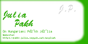julia pakh business card